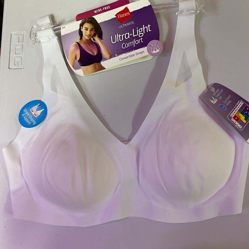 Hanes Ultimate Ultra-Light Comfort Bra Medium White